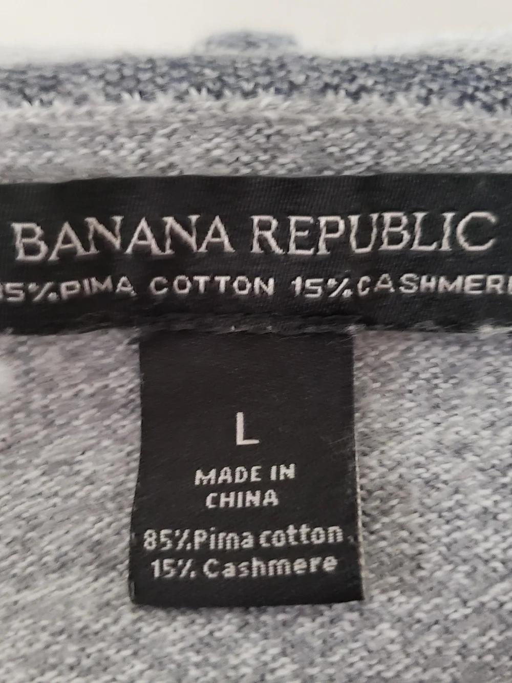 Banana Republic Light Gray Zip-Up‎ Hooded Sweater Pima Cotton Cashmere Blend